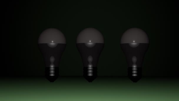 LED-lamp brandt in het donker — Stockvideo