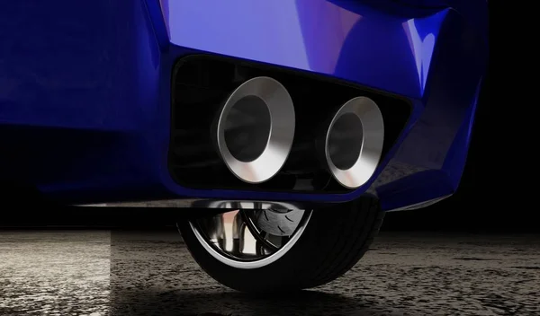 3D araba susturucusu. Yeni model.