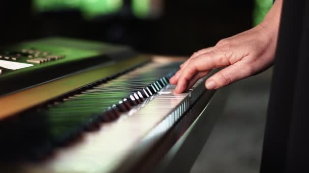 Il pianista suona i tasti — Video Stock