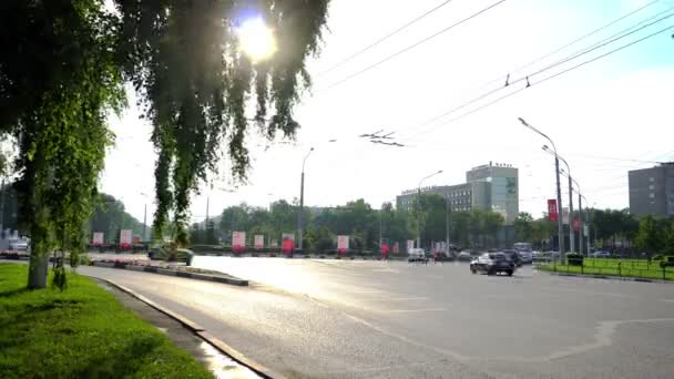 Russie Novokuznetsk 2020 Les Routes Ville Échangent Des Voitures — Video