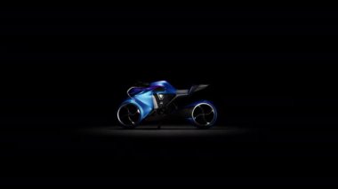 Karanlıkta 3D yeni motosiklet