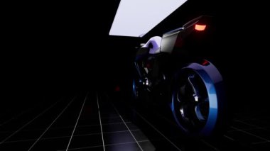 Karanlıkta 3D yeni motosiklet