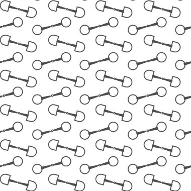 metal gri atlı bridle bit vektör dikişsiz desen beyaz arka plan üzerinde izole çelik