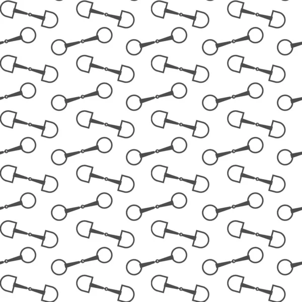 metal gri atlı bridle bit vektör dikişsiz desen beyaz arka plan üzerinde izole çelik