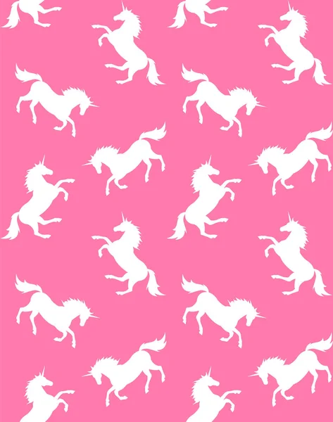 White unicorn pattern isolated on pink — 스톡 벡터
