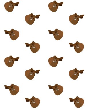 dikişsiz desen vektör kahverengi karikatür düz klasik İngilizce göstermek çapraz atlama at eyer beyaz