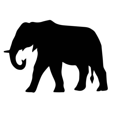 Afrika filvektör düz siyah siluet