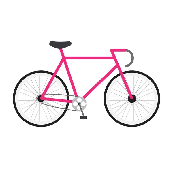 Vector icono plano de la bicicleta de carreras deportivas en blanco — Archivo Imágenes Vectoriales