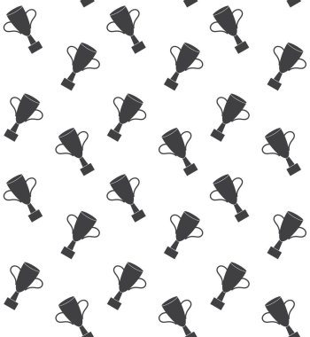 Siyah düz kazanan fincan Vektör dikişsiz desen