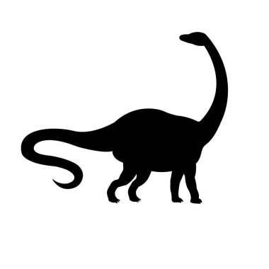 Diplodocus vektör düz siyah siluet