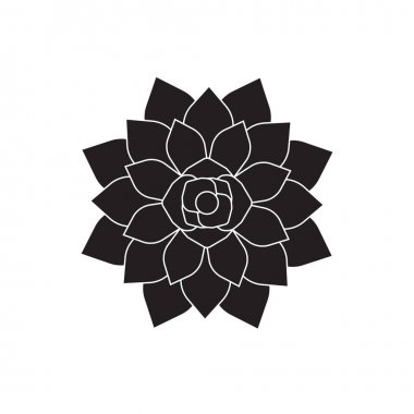 Beyaz sulu bitki vektör düz siyah simgesi