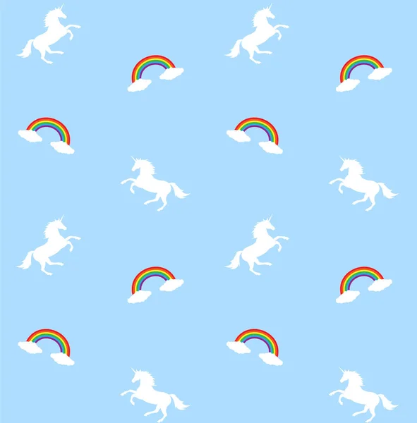 Vector seamless pattern of unicorn and  rainbow