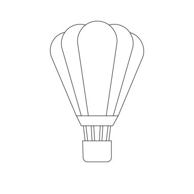 Sıcak hava Ballon vektör düz çizgi karikatür simgesi