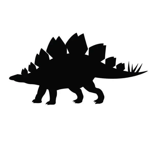 Silhouette vectorielle noire de la silhouette stegosaurus — Image vectorielle