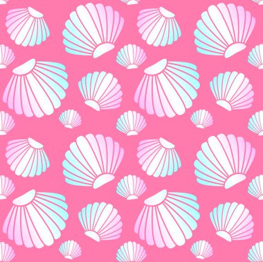 Pembe üzerinde holografik kabuk dikişsiz desen