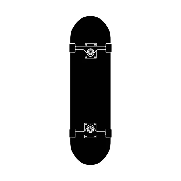 Logotipo de ícone preto plano vetorial de skate — Vetor de Stock