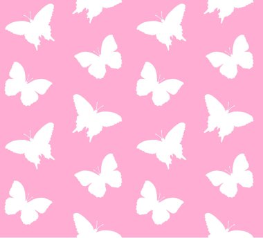 Kelebekon pembe beyaz Dikişsiz desen