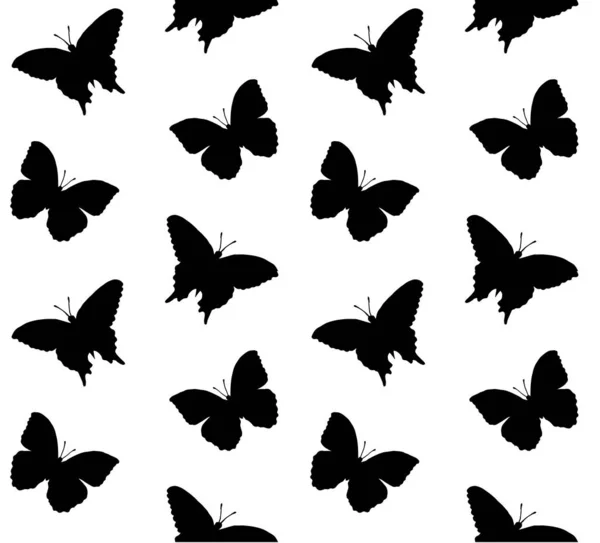 Modèle vectoriel sans couture de la silhouette de papillon — Image vectorielle