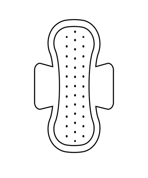 Línea vectorial mujer higiénico icono almohadilla menstrual — Vector de stock