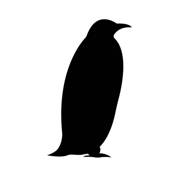 Vektor Flat svart silhuett av pingvin — Stock vektor