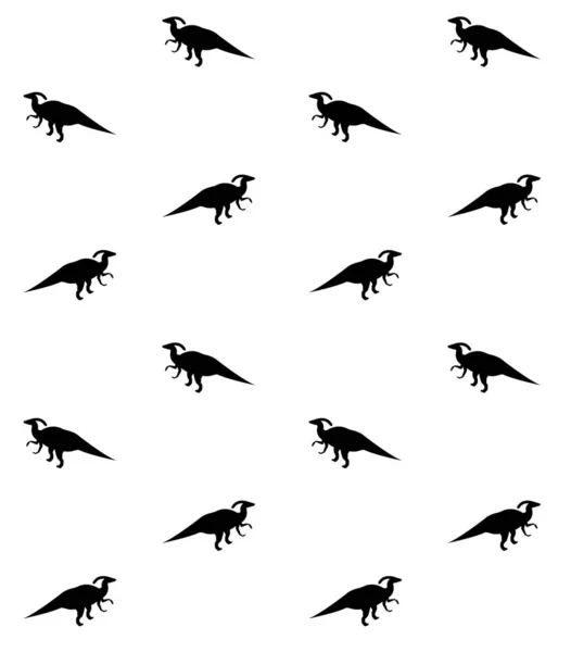 Modèle sans couture de parasaurolophus dinosaure — Image vectorielle