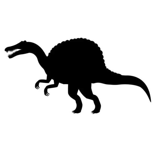 Spinosaurus dinozorvektör siyah siluet — Stok Vektör