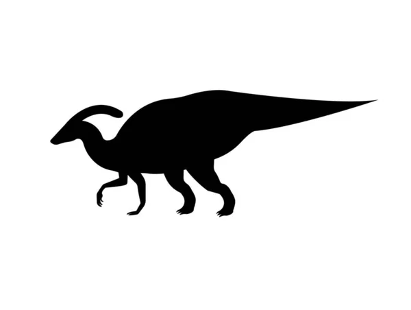 Vektor silhuett av Parasaurolophus dinosaurie — Stock vektor