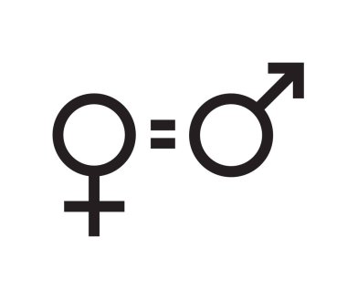 Feminizm kadın eşitliği Vektör düz siyah simgesi