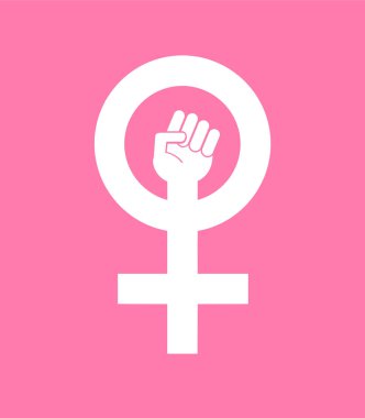 Feminist kadın güçlü sembolüvektör sembolü