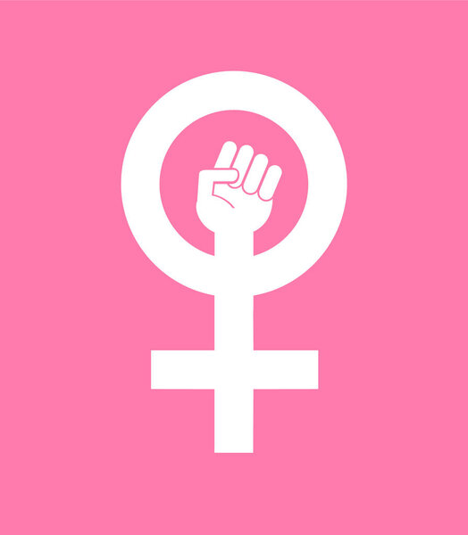 Vector symbol of feminist female strong symbol