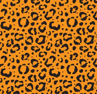 Seamless pattern of black leopard spots on red vector