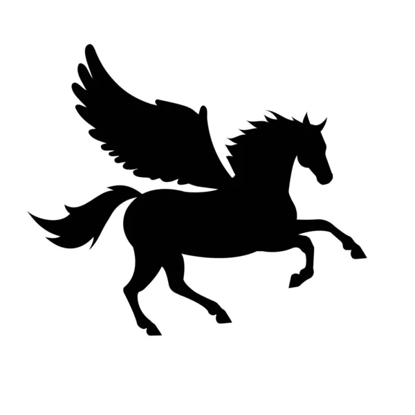 Vector silhouet van Pegasus paard met vleugels — Stockvector