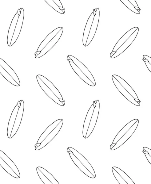 Vektor nahtloses Muster des handgezeichneten Surfbretts — Stockvektor