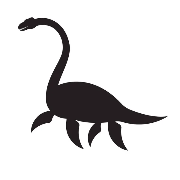 Silueta vectorial de palaeosaurus loch ness — Vector de stock