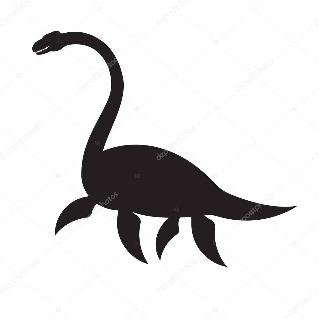 Vector silhouette of palaeosaurus loch ness