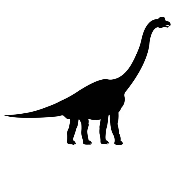Μαύρη σιλουέτα Βραχιόσαυρου — Διανυσματικό Αρχείο