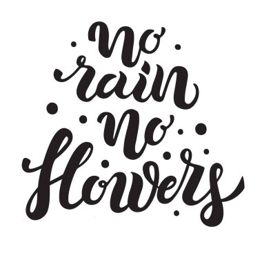Vektör hayır yağmur hiçbir çiçek el çizilmiş yazı