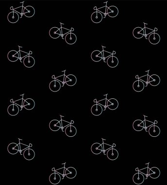 Holografik çizgi bisikletvektör dikişsiz desen