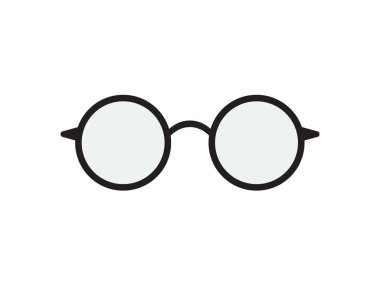 Gözlük Vektör düz karikatür siyah simgesi