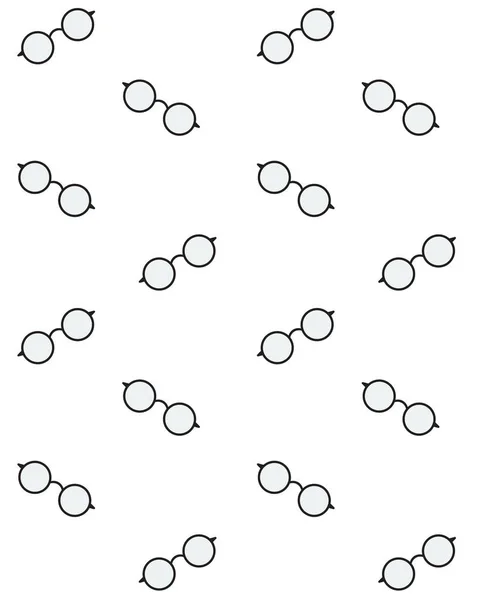 Vector seamless pattern of cartoon black glasses — Stock Vector