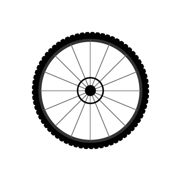 Вектор плоский чорний значок велосипедного колеса — стоковий вектор