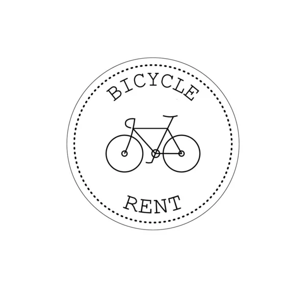 Logotipo redondo retro de línea negra vectorial con bicicleta — Archivo Imágenes Vectoriales