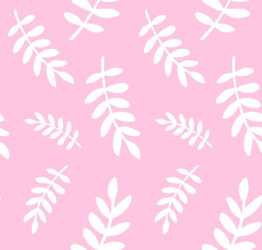 Pembe Iskandinav yaprakları Dikişsiz deseni