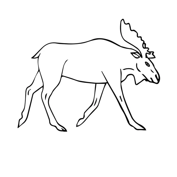 矢量手绘涂鸦素描驼鹿 — 图库矢量图片