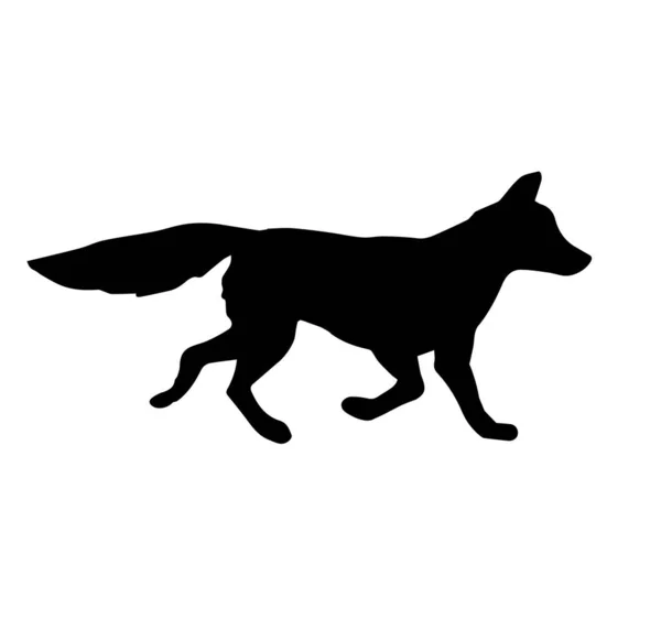 Vektor schwarze Silhouette des Fuchses — Stockvektor