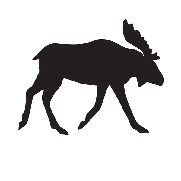 Vector black silhouette of moose — Stock Vector