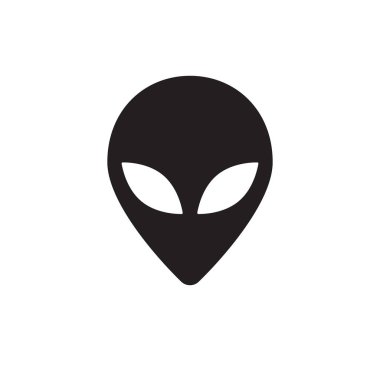 Yabancı yüz simgesi vektör düz siyah siluet