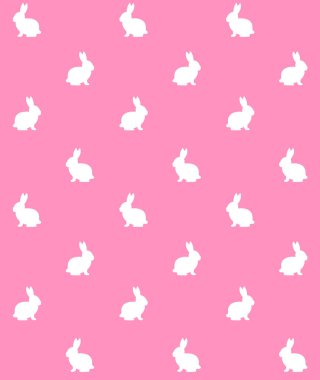 Pembe beyaz tavşan vektör Dikişsiz deseni 