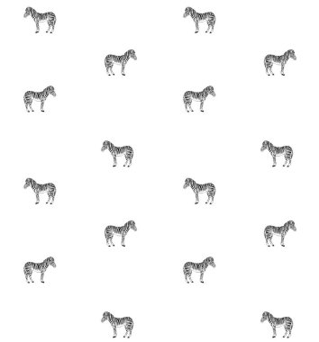 Vektör Dikişsiz desen çizgi el çizilmiş Zebra