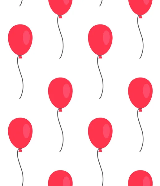 Vektor nahtlose Muster der flachen Cartoon roten Luftballon — Stockvektor